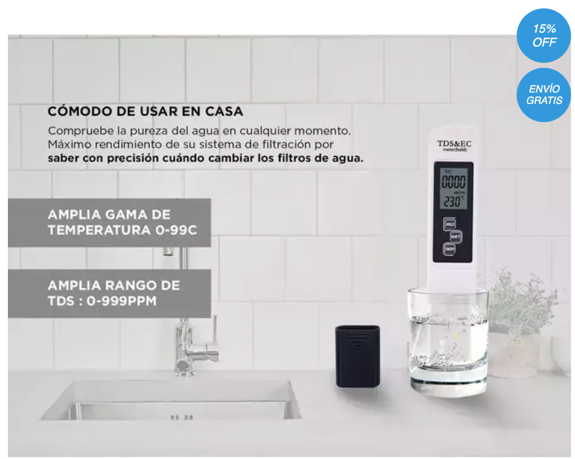 HydroCheck™ - Medidor TDS Digital de Calidad del Agua