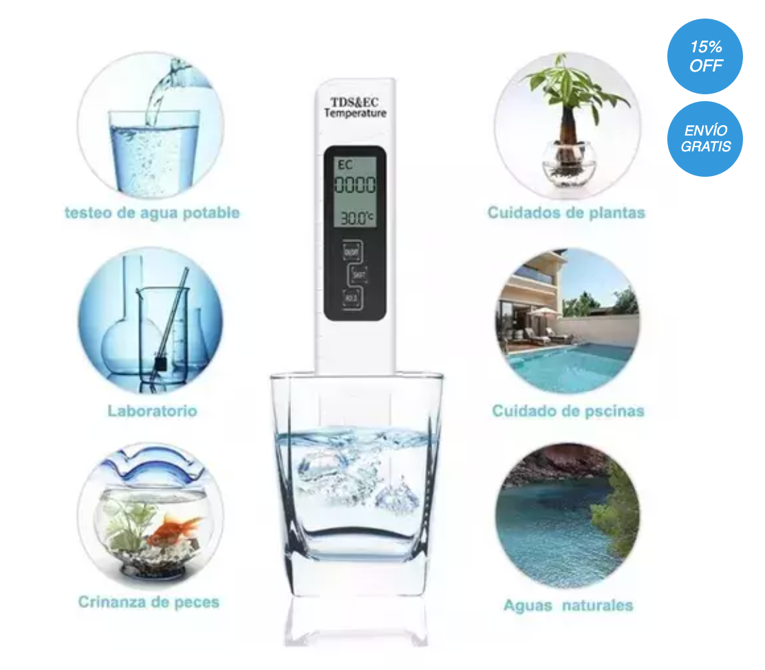 HydroCheck™ - Medidor TDS Digital de Calidad del Agua