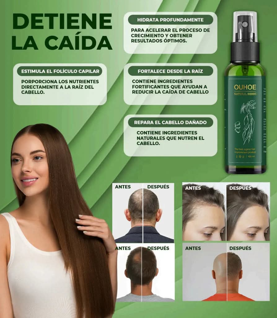 Tonico OUHOE™  Anticaída & Crecimiento Capilar, Cuidado de Barba.